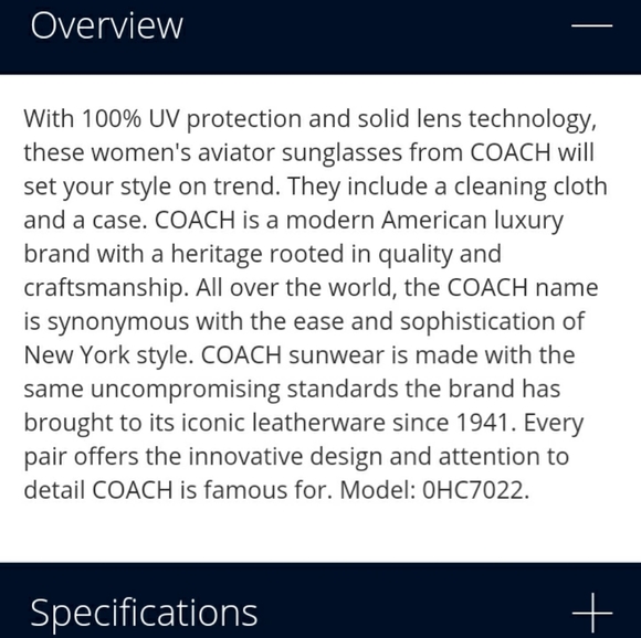 Coach Sunglasses - Picture 6 of 6